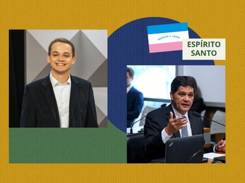 Pazolini busca chegar ao Palácio Anchieta, enquanto Ferraço tenta permanecer no cargo. - Arte Congresso em Foco | Marcos Oliveira/Agência Senado | Reprodução