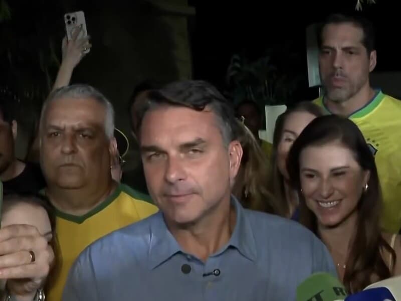 Discurso de Flávio após primeiro turno. - Reprodução