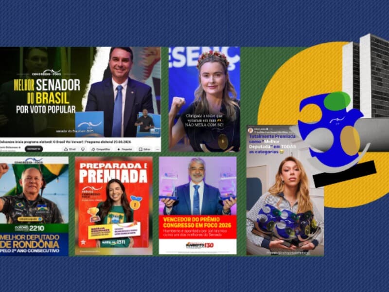 Parlamentares usam Prêmio Congresso em Foco na campanha eleitoral. - Reprodução/Redes sociais | Arte Congresso em Foco