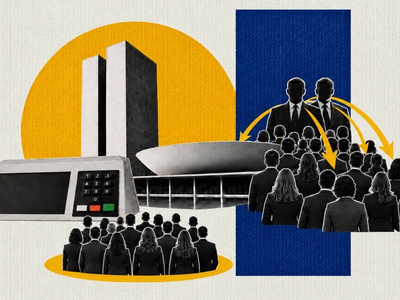 Quase 95% dos deputados eleitos domingo dependeram de votos de partidos e colegas para conquistar a vaga na Câmara. - Arte Congresso em Foco