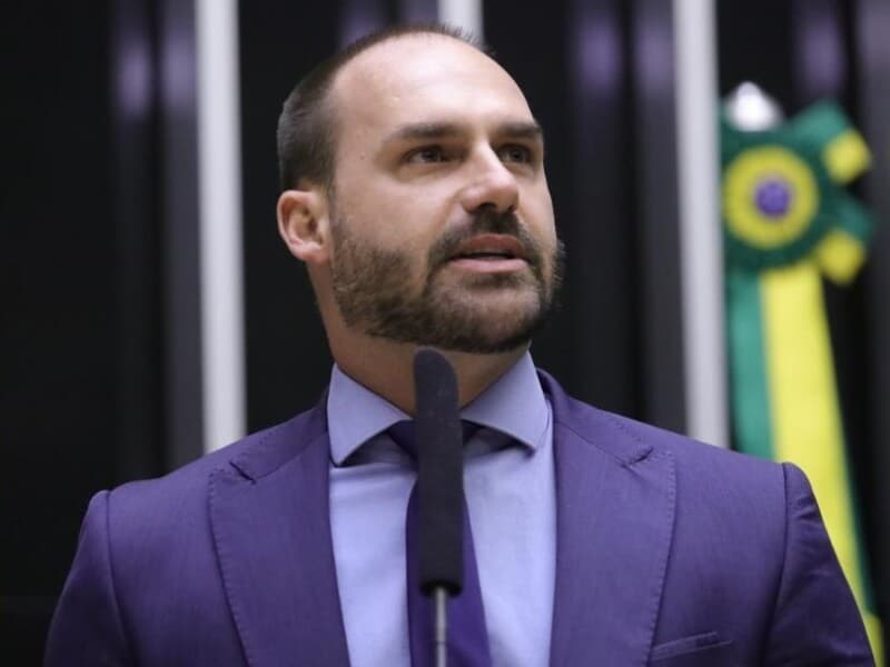 Eduardo foi condenado por articular sanções contra autoridades brasileiras nos Estados Unidos.
 - Mário Agra/Câmara dos Deputados