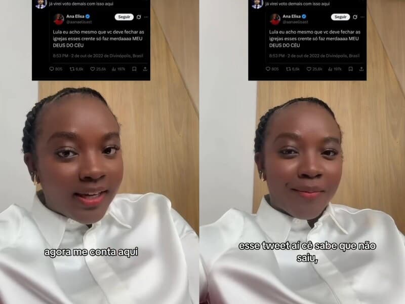 Ana Elisa nega ataque a igrejas e acusa Nikolas de espalhar mentira. - Reprodução/Instagram