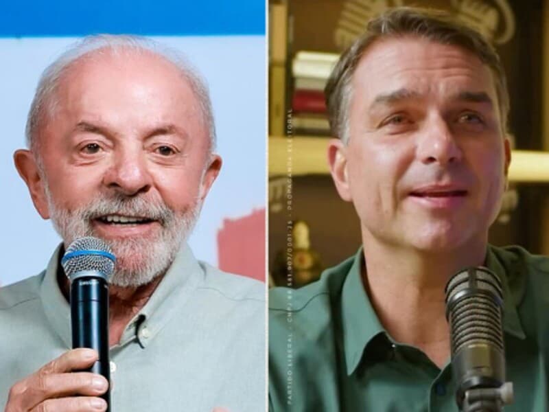 Site associava apoio a Flávio à arrecadação de recursos para crianças de Uganda. - Montagem Congresso em Foco | Ricardo Stuckert | Reprodução / Instagram