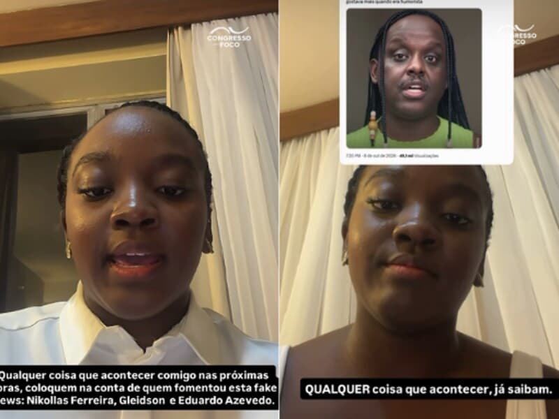 Deputada eleita  relata ameaças. - Reprodução/Instagram
