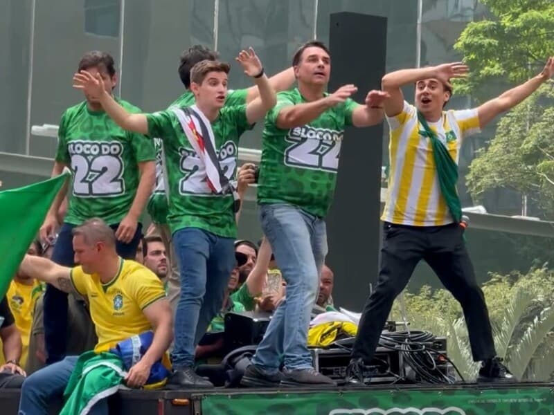 Tarcísio de Freitas, Ricardo Nunes e Nikolas Ferreira participaram da mobilização, realizada uma semana antes do segundo turno. - Reprodução