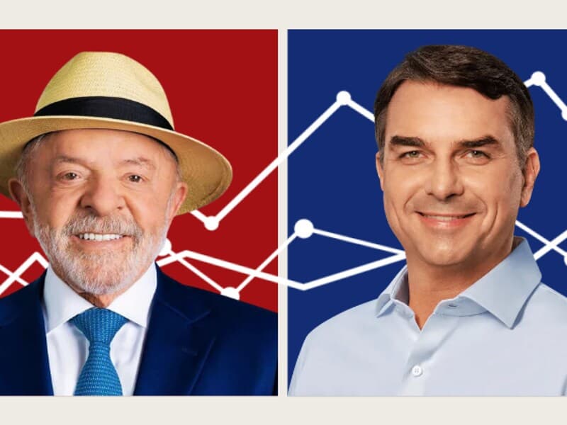 Flávio tem um ponto de vantagem sobre Lula a três dias do segundo turno, de acordo com o Instituto Indexa. - Arte Congresso em Foco