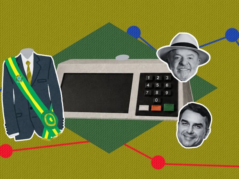 Flávio ficou à frente de Lula no primeiro turno por diferença de 1,87 ponto percentual de votos. - Arte Congresso em Foco Flávio ficou à frente de Lula no primeiro turno por diferença de 1,87 ponto percentual de votos. - Arte Congresso em Foco