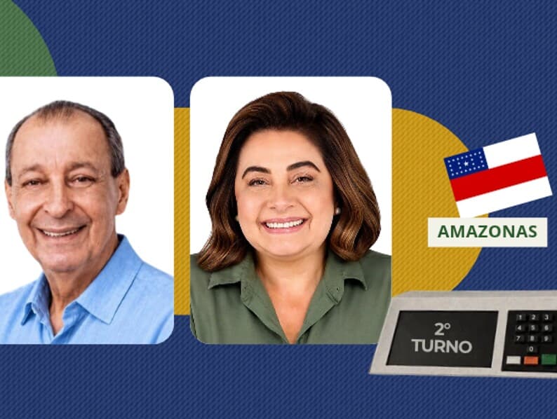 Omar Aziz e Professora Maria do Carmo: um deles governará o Amazonas pelos próximos quatro anos. - Arte Congresso em Foco