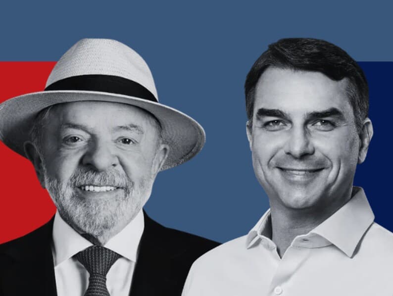 Flávio Bolsonaro e Lula disputam o segundo turno neste domingo (25). - Arte Congresso em Foco