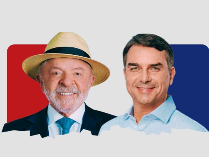 Flávio tem 52% dos votos válidos e Lula 48%. - Arte Congresso em Foco