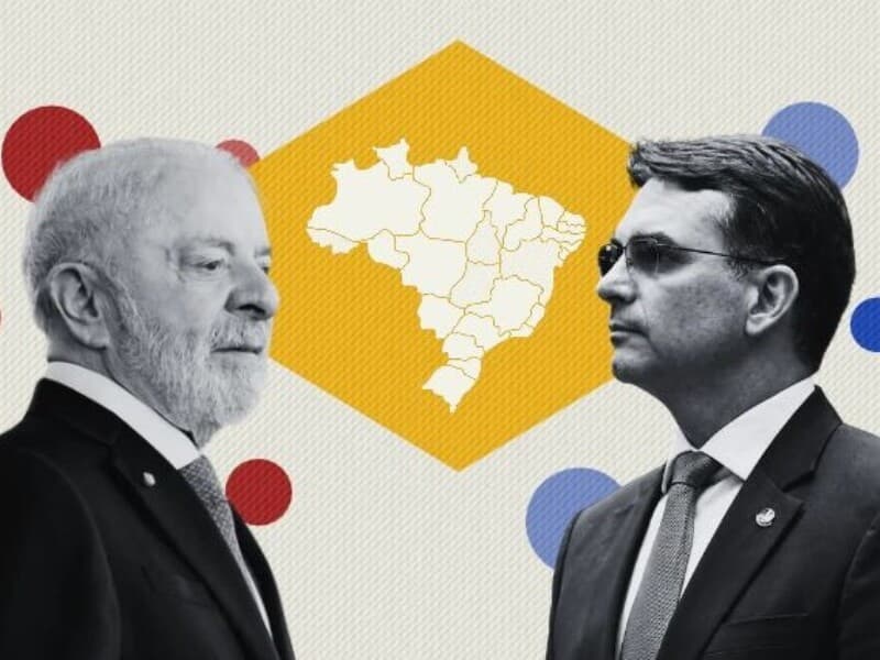 Lula manteve hegemonia no Nordeste, e Flávio preservou maioria no Sul.
 - Arte Congresso em Foco