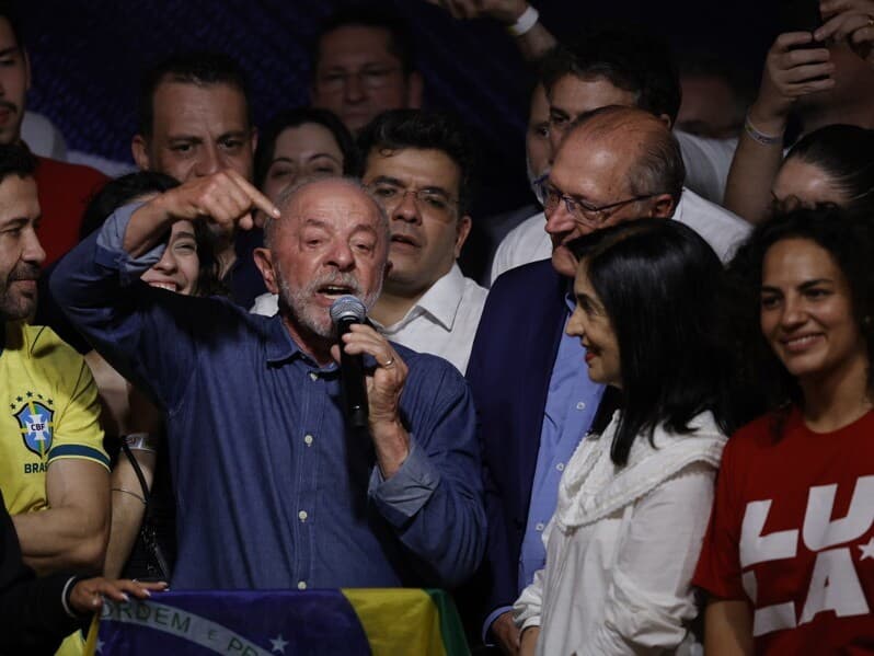 Lula faz seu primeiro pronunciamento após a reeleição para o seu quarto mandato. - Danilo Verpa/Folhapress