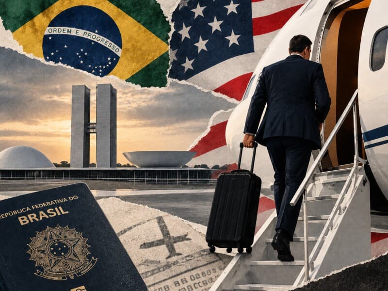 Fuga de Flávio Bolsonaro revela que o Brasil escapou de um perigo muito maior. - Criada com inteligência artificial.