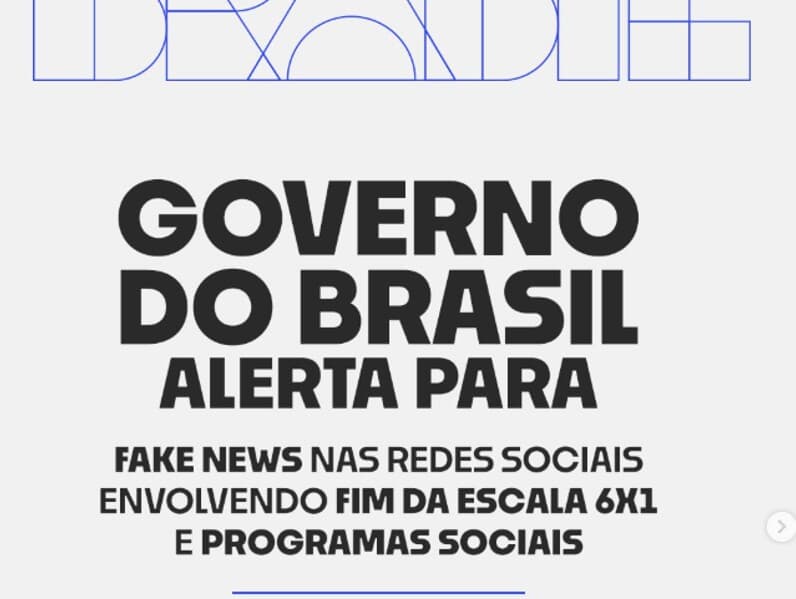 Governo nega recuo no fim da escala 6x1 e cortes em benefícios. - Reprodução/Instagram