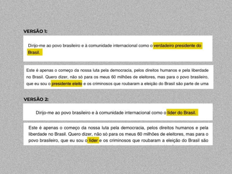 Flávio Bolsonaro altera carta. - Reprodução/X